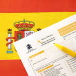 Tax Form on Spanish Flag